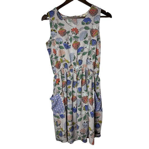 matilda jane gray floral dress Medium twee preppy - Picture 1 of 5